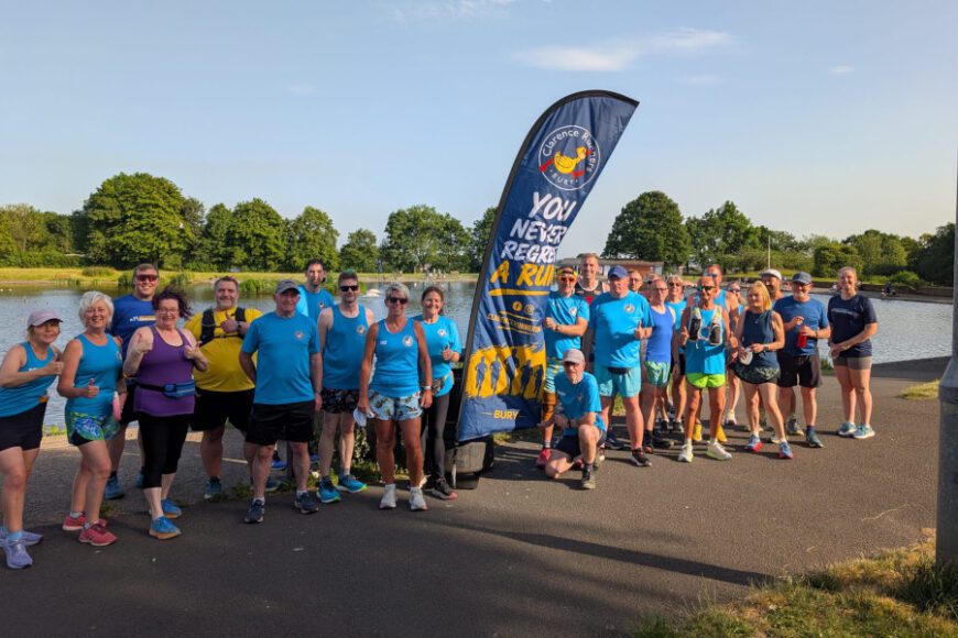 Clarence Runners with new flag